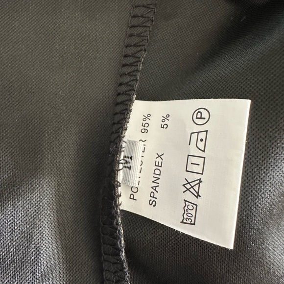 Black Faux Latex Halter Lace-Up Top - Picture 5 of 7